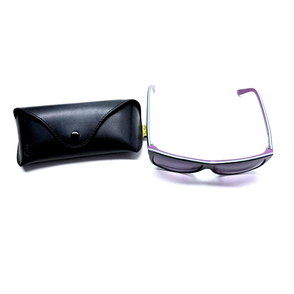 Tres Noir Eyewear Handmade Black & Purple Acetate Sunglasses w/Case